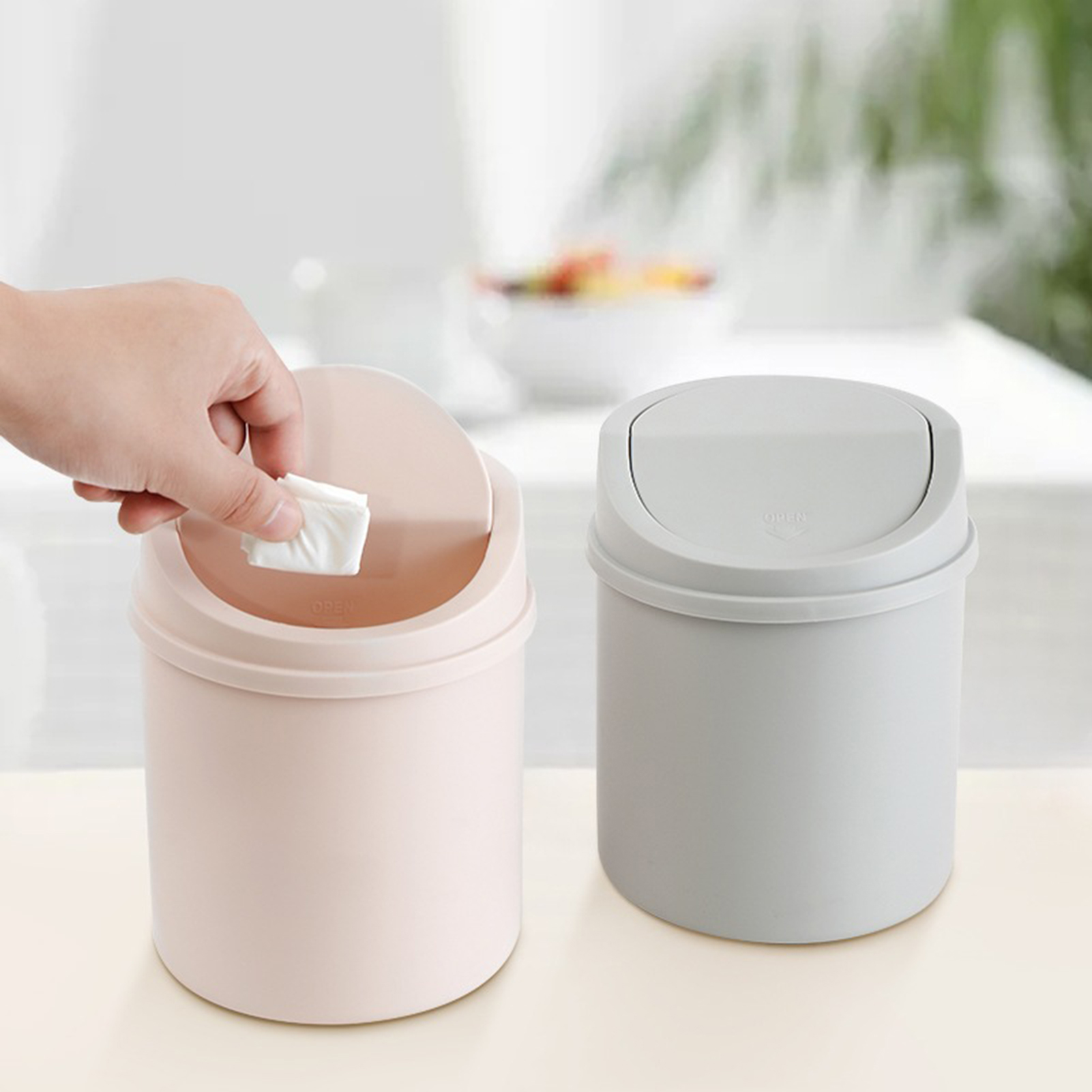 Interior Design Your Home - Mini Lixeira de Mesa com Tampa