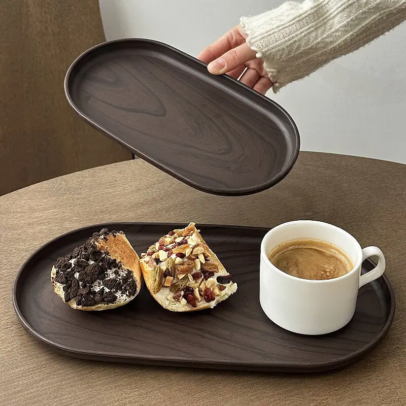 Travertine Tray Oval - Bandeja Oval de Madeira de Nogueira