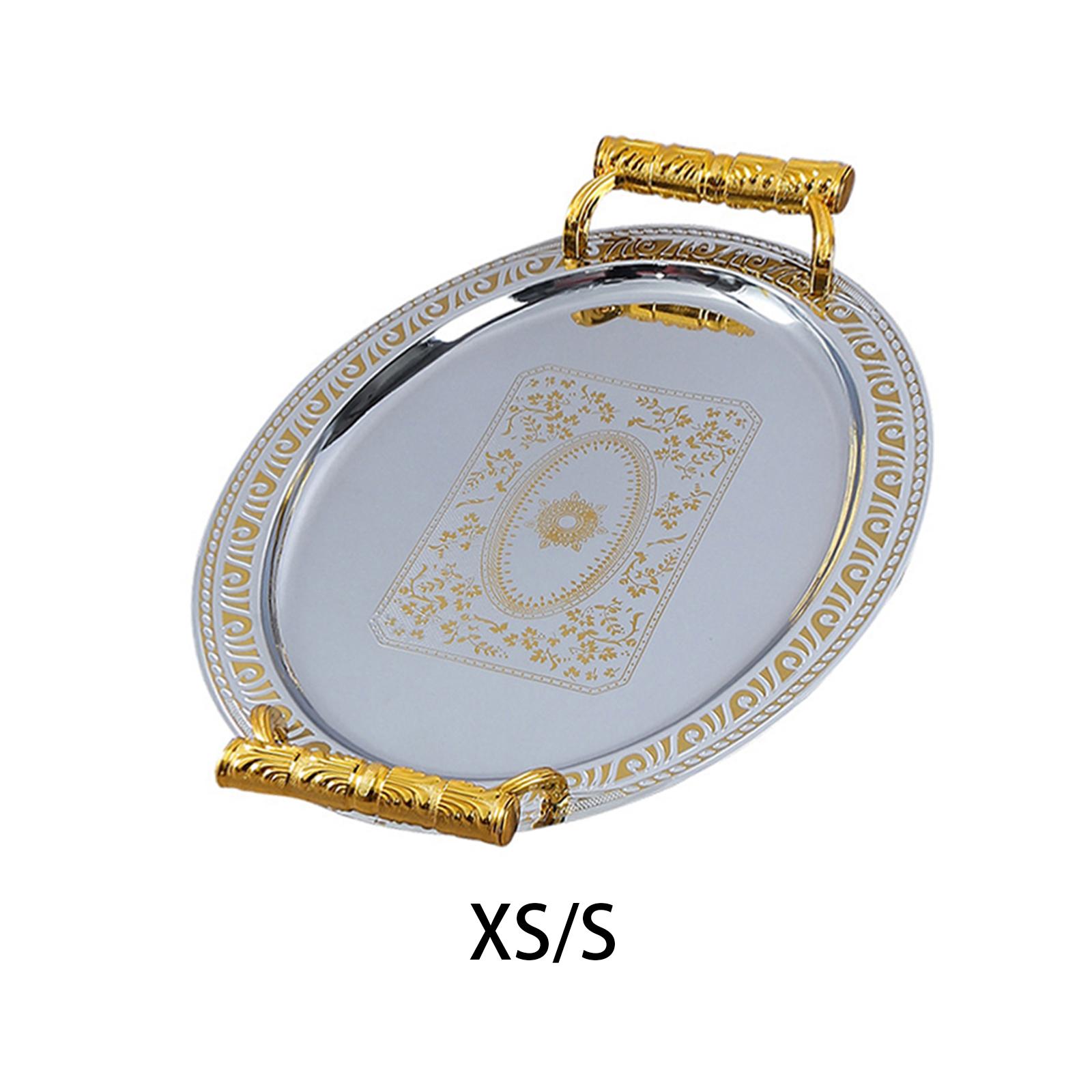 Travertine Tray Oval - Multi Funcional Aço Inoxidável Bandeja Decorativa