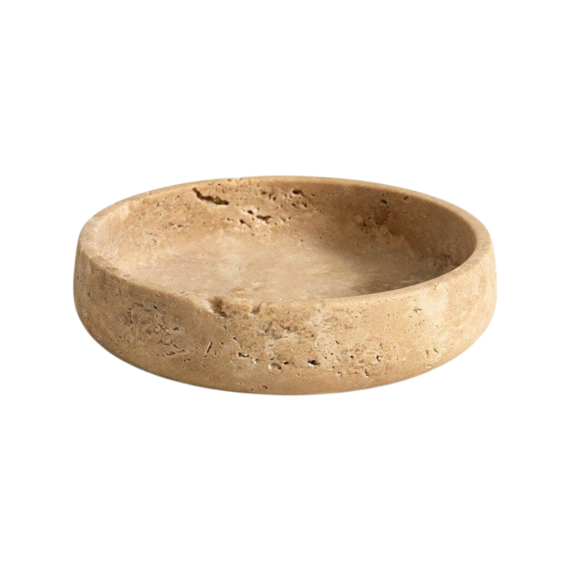 Travertine Tray Oval - Tigela redonda de travertino natural, prato