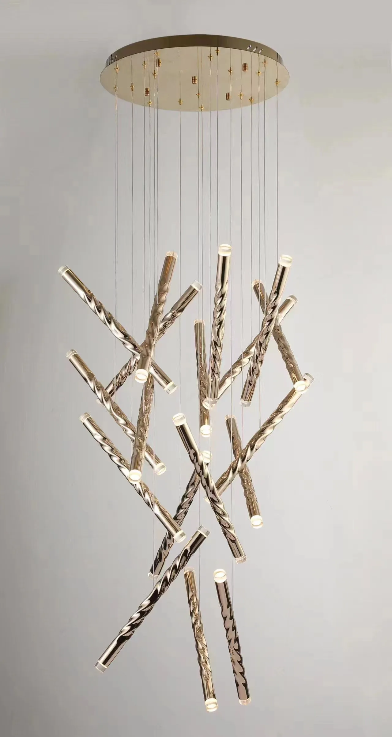 Interior Design Youtube - Moderno led criativo ouro tubo redondo