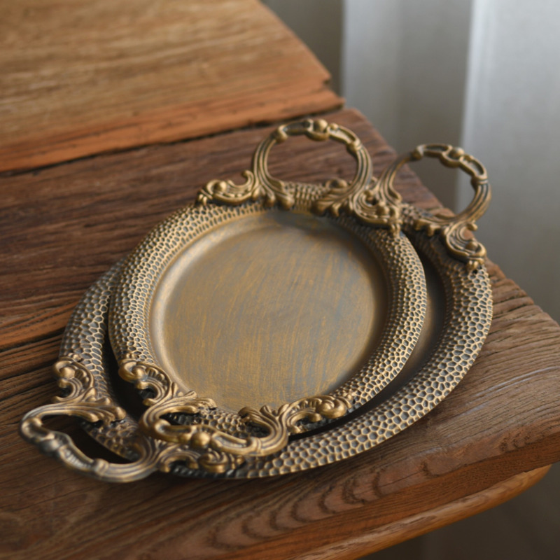 Travertine Tray Oval - Bandeja Oval Vintage de Ferro com