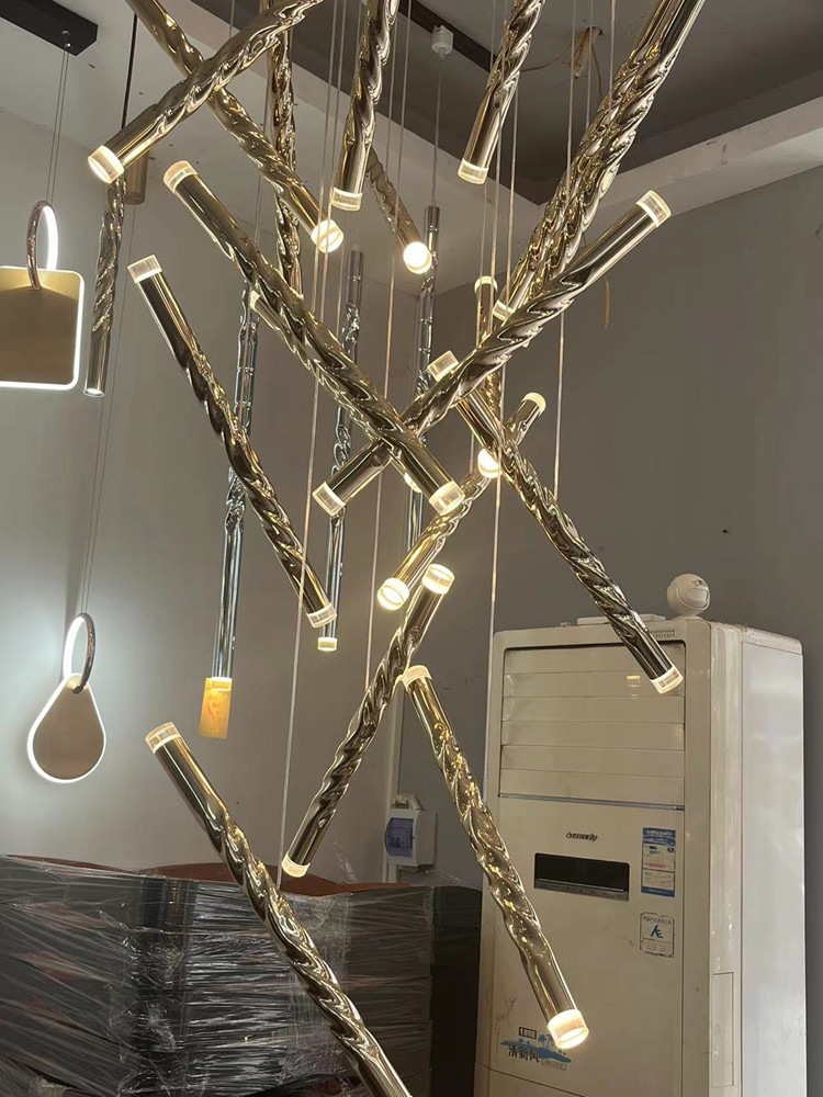 Moderno led criativo ouro tubo - Interior Design Youtube avaliação e preço